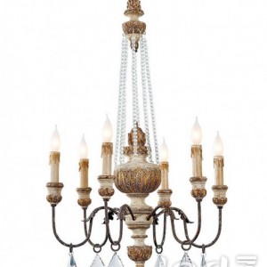 Loft Industry Wood Bead Parisian Chandelier