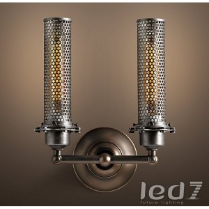 Loft Industry Edison Perforated Metal Double Sconce