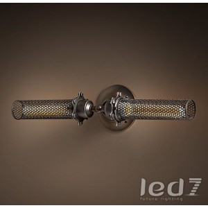 Loft Industry Edison perforated metal inline double sconce