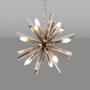 Loft Industry Modern - Chrome Sun Spikes Chandelier