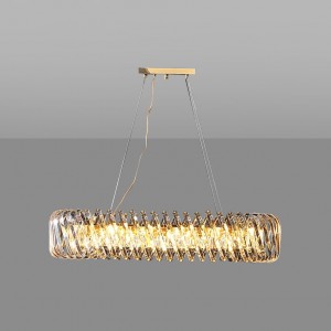 Loft Industry Modern - Spiral Glass Oval Chandelier