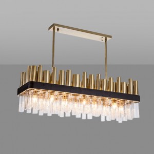 Loft Industry Modern - Gold Tubes Square Chandelier