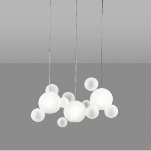 Giopato & Coombes - Bolle Frosted Linear Chandelier 14 Bubbles
