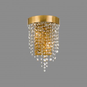 Crystorama - Winham 2 Light Antique Gold Crystal Wall Mount